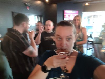 Me drinking a Martini with Same in the background
May 27, 2023 The Citizen Public House, Boston MA
